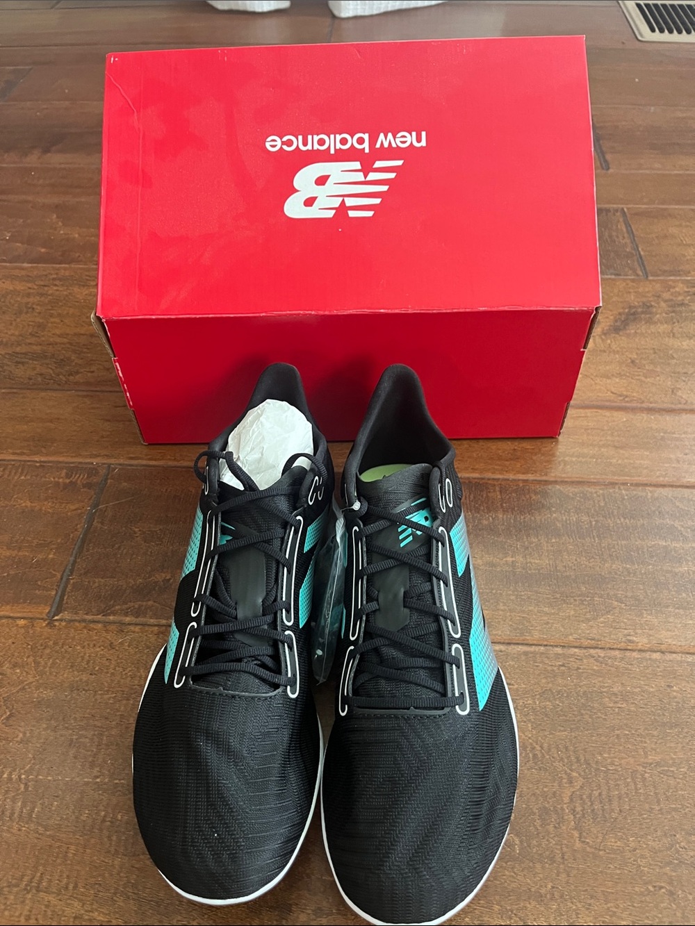 New Balance Black with Teal Accent Track Spike Shoes